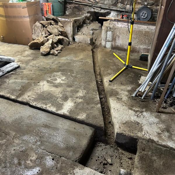 Image avant Installation d’un système de drainage